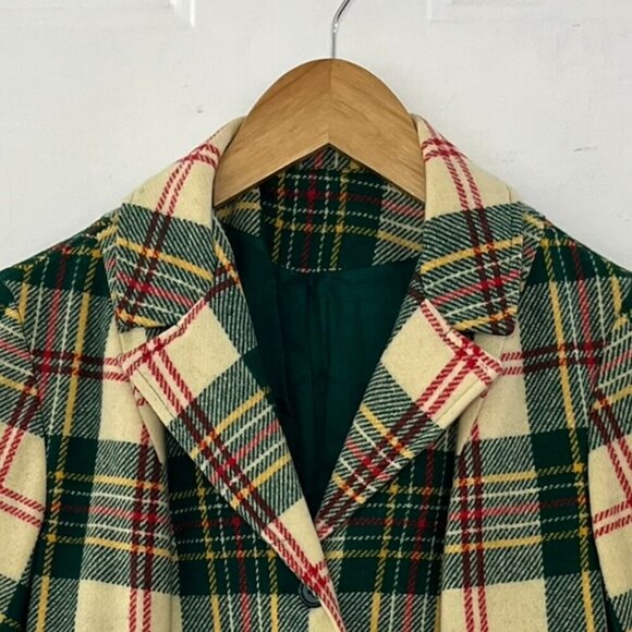 Vintage Woman's Bobbie Brook's Plaid Wool Plaid Made In USA Blazer Sz 13 - Picture 9 of 10